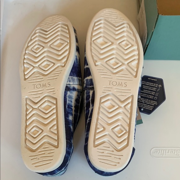 TOMS Blue Navy Batik Canvas Tie-Dye Alpargata Shoes 7.5 - Picture 3 of 4